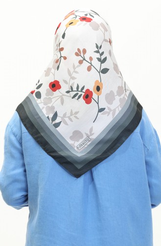 Patterned Cotton Scarf 2032-03 Smoke Colored 2032-03