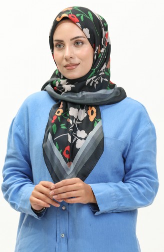 Echarpe Coton à Motifs 2032-05 Noir 2032-05