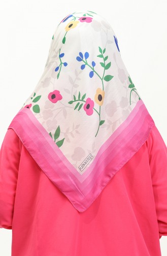 Patterned Cotton Scarf 2032-10 Fuchsia 2032-10