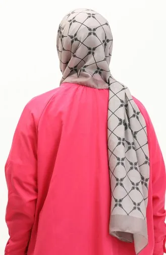 شال قطن بتصميم مُطبع 2034-05 لون مينّي 2034-05