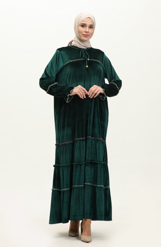 Samtkleid Mit Taschen 24K9063-02 Smaragdgrün 24K9063-02