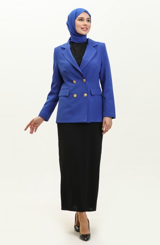 Double Button Blazer Jacket 3003-01 Saxe 3003-01