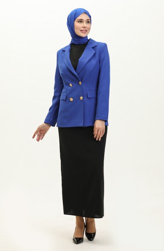 Double Button Blazer Jacket 3003-01 Saxe 3003-01