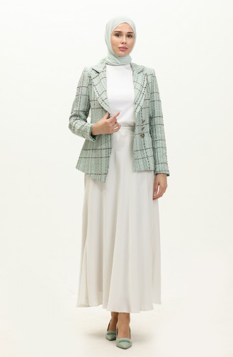 Tweed Crop Jacket 3004-02 water Green 3004-02