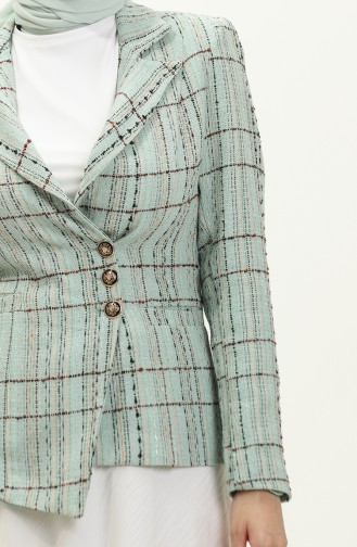 Tweed Crop Jacket 3004-02 water Green 3004-02