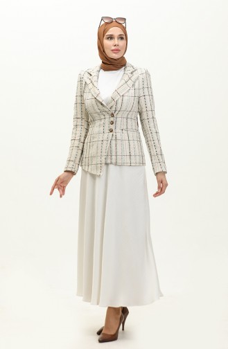 Tweed Crop Jacket 3004-03 Ecru 3004-03