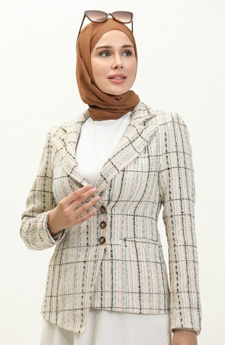 Tweed Crop Jacket 3004-03 Ecru 3004-03