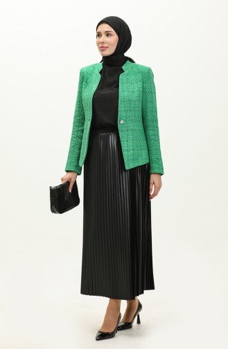 Single Button Tweed Jacket 3005-01 Green 3005-01