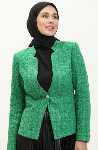Single Button Tweed Jacket 3005-01 Green 3005-01