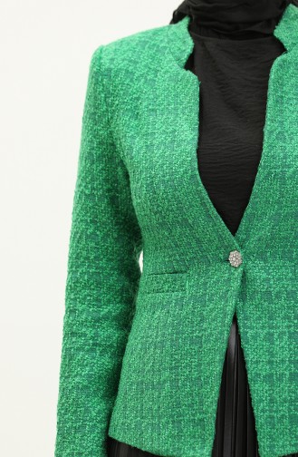 Single Button Tweed Jacket 3005-01 Green 3005-01