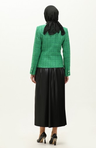 Single Button Tweed Jacket 3005-01 Green 3005-01