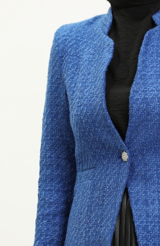 Single Button Tweed Jacket 3005-02 Saxe 3005-02
