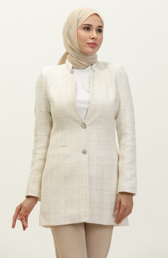 Tweed Blazer Jacket 3006-01 Cream 3006-01