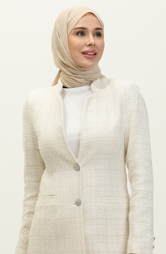 Tweed Blazer Jacket 3006-01 Cream 3006-01