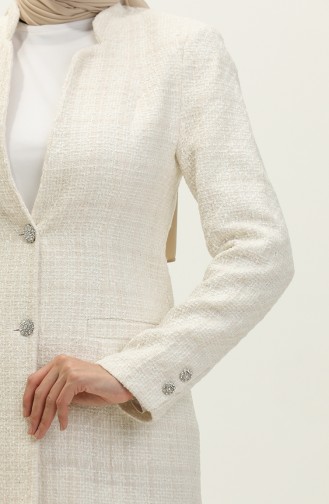 Tweed Blazer Jacket 3006-01 Cream 3006-01