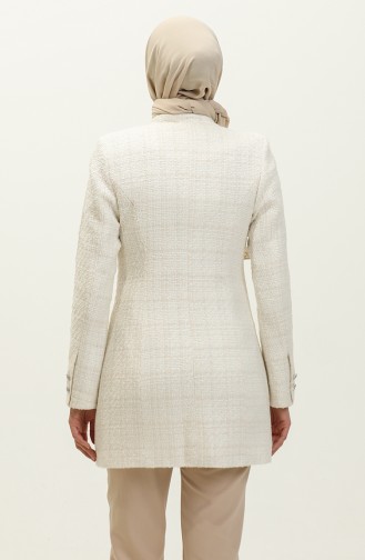 Tweed Blazer Jacket 3006-01 Cream 3006-01