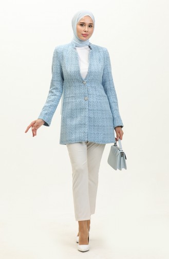 Tweed Blazer Jacket 3006-04 Blue 3006-04