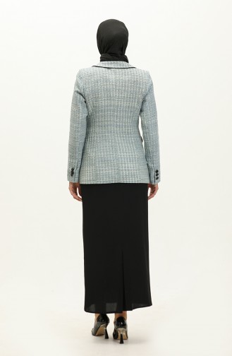 Single Button Blazer Jacket 3007-03 Green 3007-03