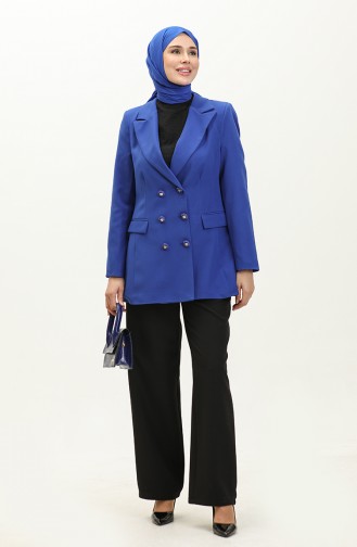 Double-breasted Collar Jacket 5002-03 Sax 5002-03