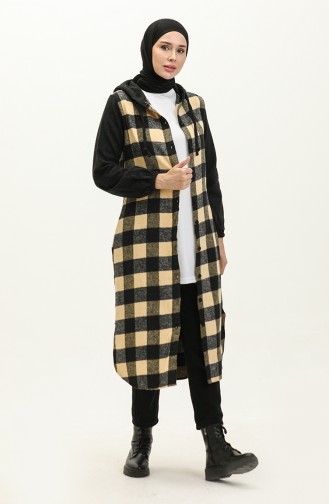 Tunique De Bûcheron A Capuche A Motifs 0159-02 Noir Jaune 0159-02