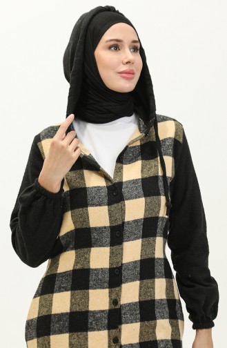 Tunique De Bûcheron A Capuche A Motifs 0159-02 Noir Jaune 0159-02