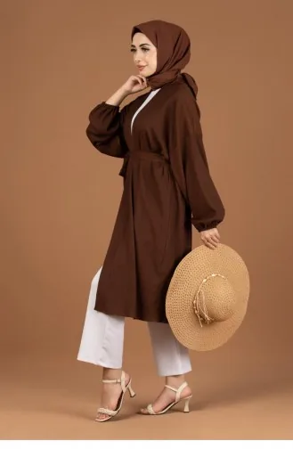 Svt2488K Kimono Met Riem En Tailleriem Bruin 2363