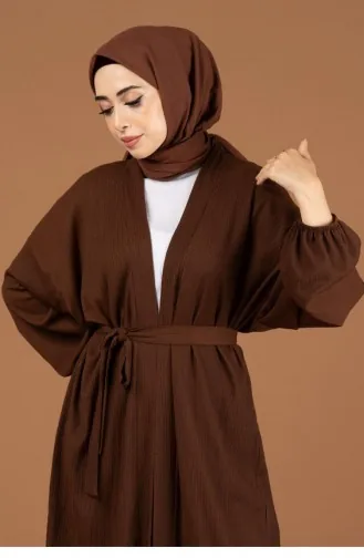 Svt2488K Kimono Met Riem En Tailleriem Bruin 2363