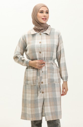 Karierte Holzfäller-Tunika 0164B-02 Beige 016B-02