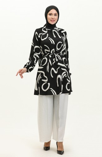 Patterned Two Piecee Suit 0155-03 Black 0155-03