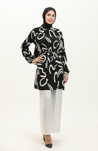 Patterned Two Piecee Suit 0155-03 Black 0155-03