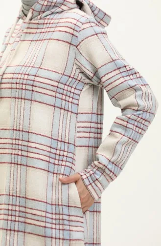 Robe A Motifs Et A Capuche 0170-01 Beige Rouge Claret 0170-01