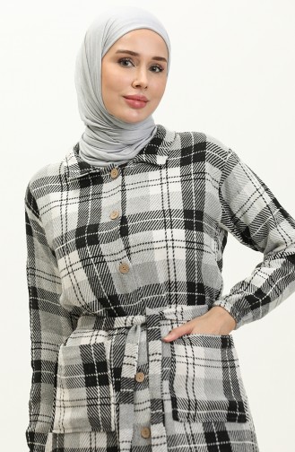Karierte Holzfäller-Tunika 0164B-04 Schwarz 016B-04