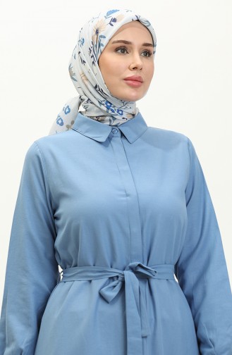 Lange Tuniek Met Verborgen Knopen 232332-01 Indigo 232332-01