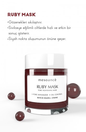 Ruby Gözenek Sıkılaştırıcı ve Yağ Dengeleyici Maske 100 ml