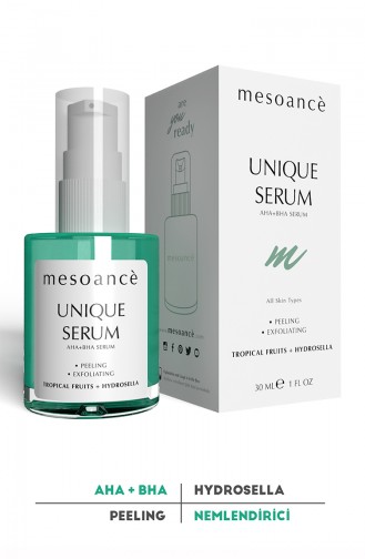 Cilt Serumu Leke - Akne Karşıtı Aha Ve Bha Içerikli Yenileyici Arındırıcı Serum Unique 30 ml