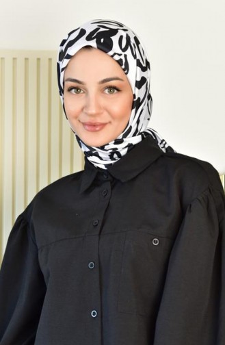 Rayon Alvin Desenli Eşarp Dsn 23 Beyaz Rayondsn23 043
