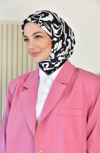 Rayon Alvin Desenli Eşarp Dsn 23 Siyah Rayondsn23 001