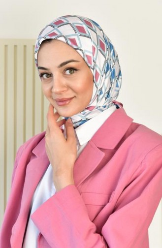 وشاح رايون مربع منقوش Dsn 22 بودرة Rayondsn22 010 4125