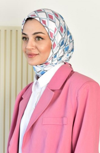 وشاح رايون مربع منقوش Dsn 22 بودرة Rayondsn22 010 4125