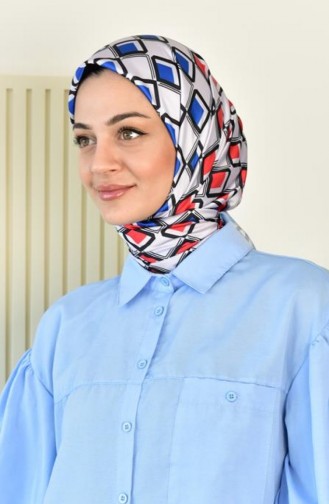 وشاح رايون مربع منقوش Dsn 22 ساكس Rayondsn22 051 4126