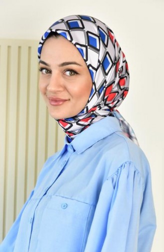وشاح رايون مربع منقوش Dsn 22 ساكس Rayondsn22 051 4126