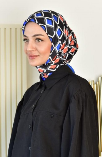 وشاح رايون مربع منقوش Dsn 22 برتقالي Rayondsn22 0102 4129