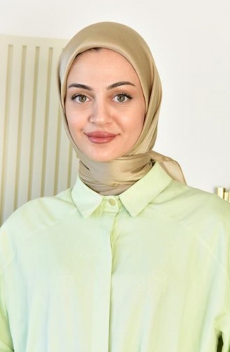 Janjan Saten Abiyelik Eşarp Bej Janjanesarp00 005