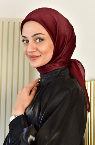 Janjan Saten Abiyelik Eşarp Bordo Janjanesarp00 003