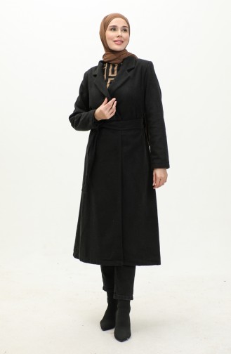 Buttoned Cashmere Coat 71208-01 Black 71208-01