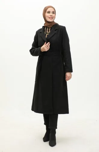 Buttoned Cashmere Coat 71208-01 Black 71208-01