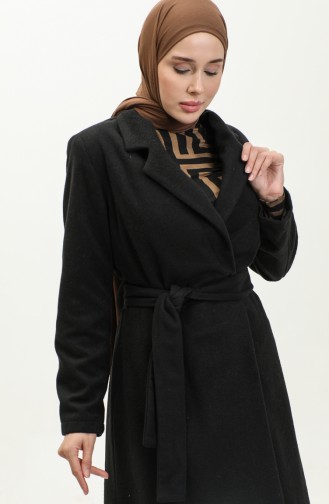 Buttoned Cashmere Coat 71208-01 Black 71208-01