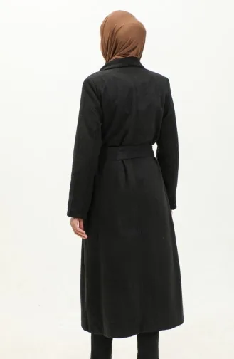 Buttoned Cashmere Coat 71208-01 Black 71208-01