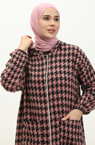 Houndstooth Patterned Zippered Cape 0178-05 Powder 0178-05