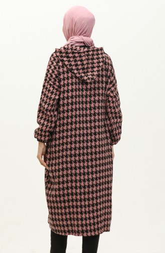 Houndstooth Patterned Zippered Cape 0178-05 Powder 0178-05